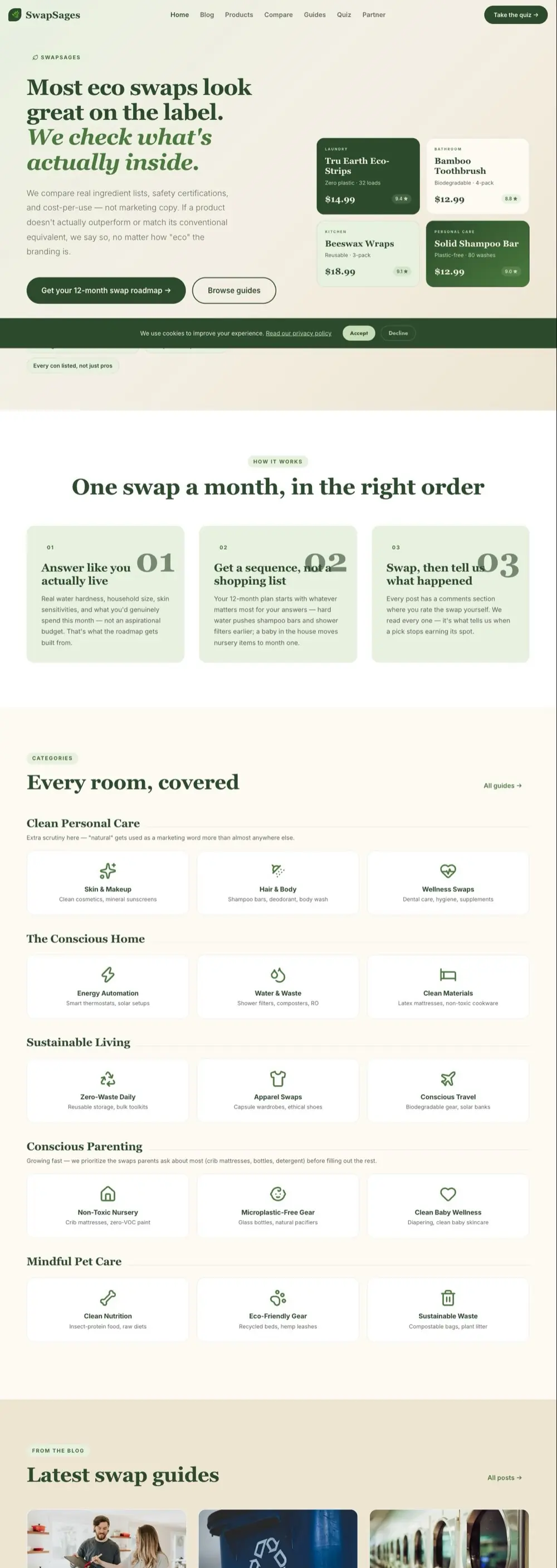 Screenshot of the SwapSages website