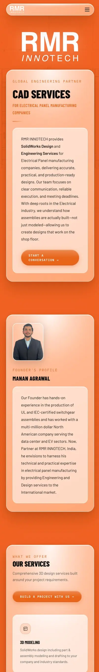 RMR Innotech: Engineering CAD Services on a phone